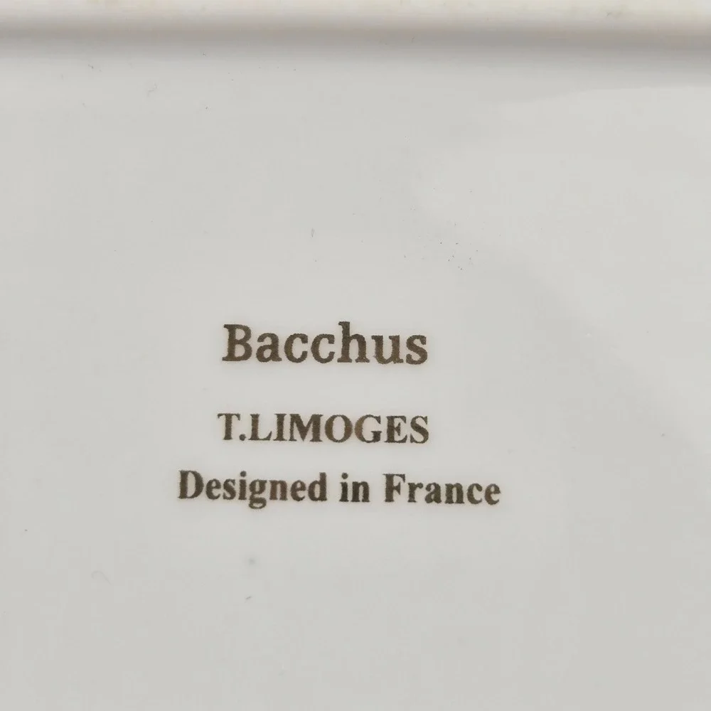 Vintage T Limoges France Bacchus Porcelain Vanity Set Tray Trinket Box